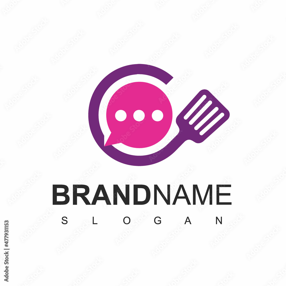 Obraz premium Food Talk Logo Design Template