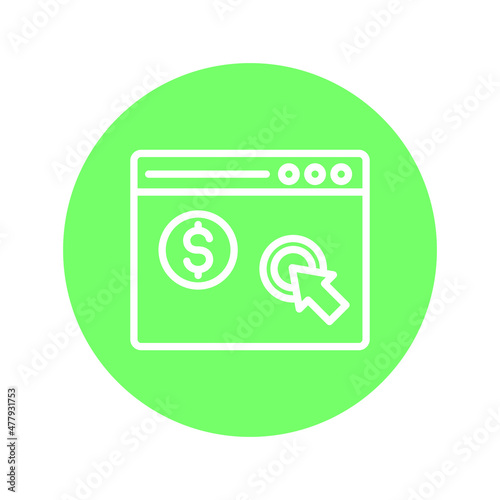 pay per click Vector icon which is suitable for commercial work and easily modify or edit it

