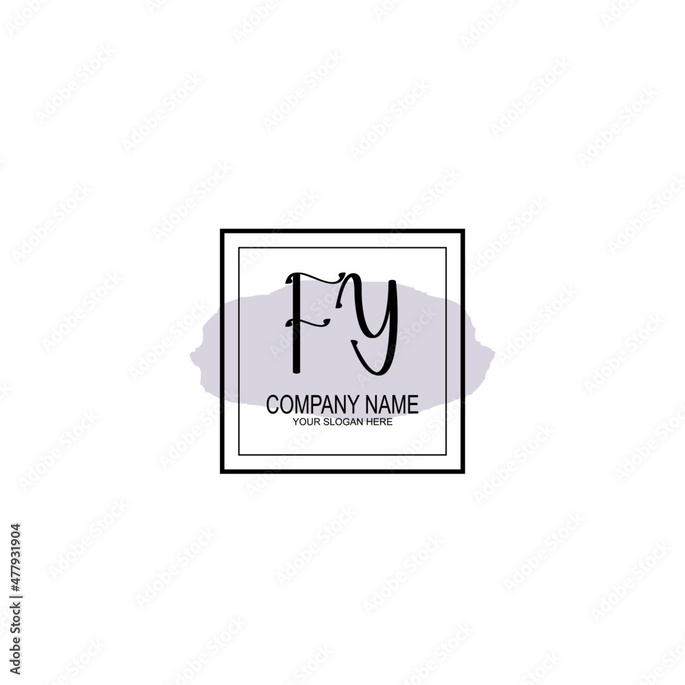 Letter FX minimalist wedding monogram vector