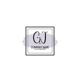 Letter GJ minimalist wedding monogram vector
