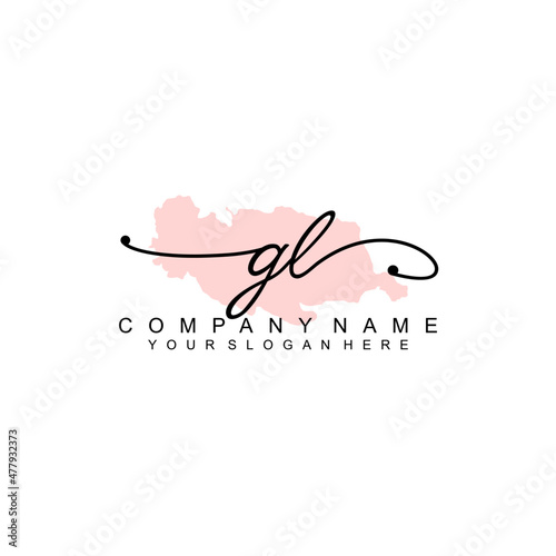 GL initial Signature logo template vector