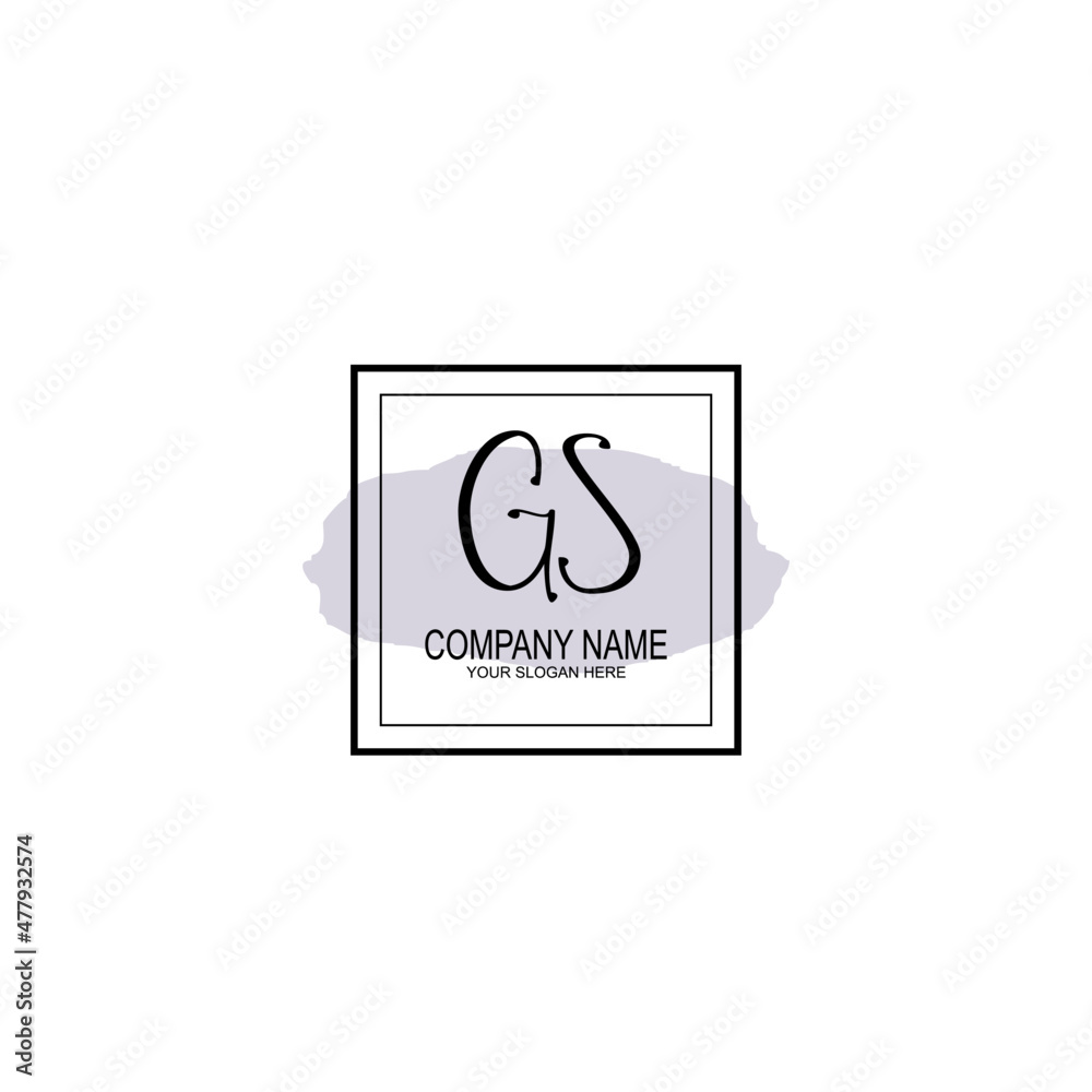 Letter GS minimalist wedding monogram vector