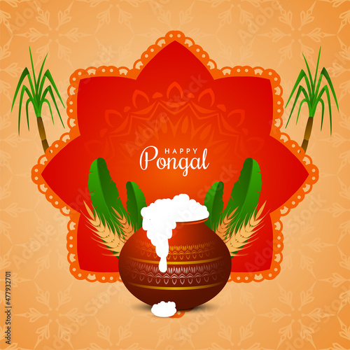 Happy Pongal harvest festival celebration traditional background