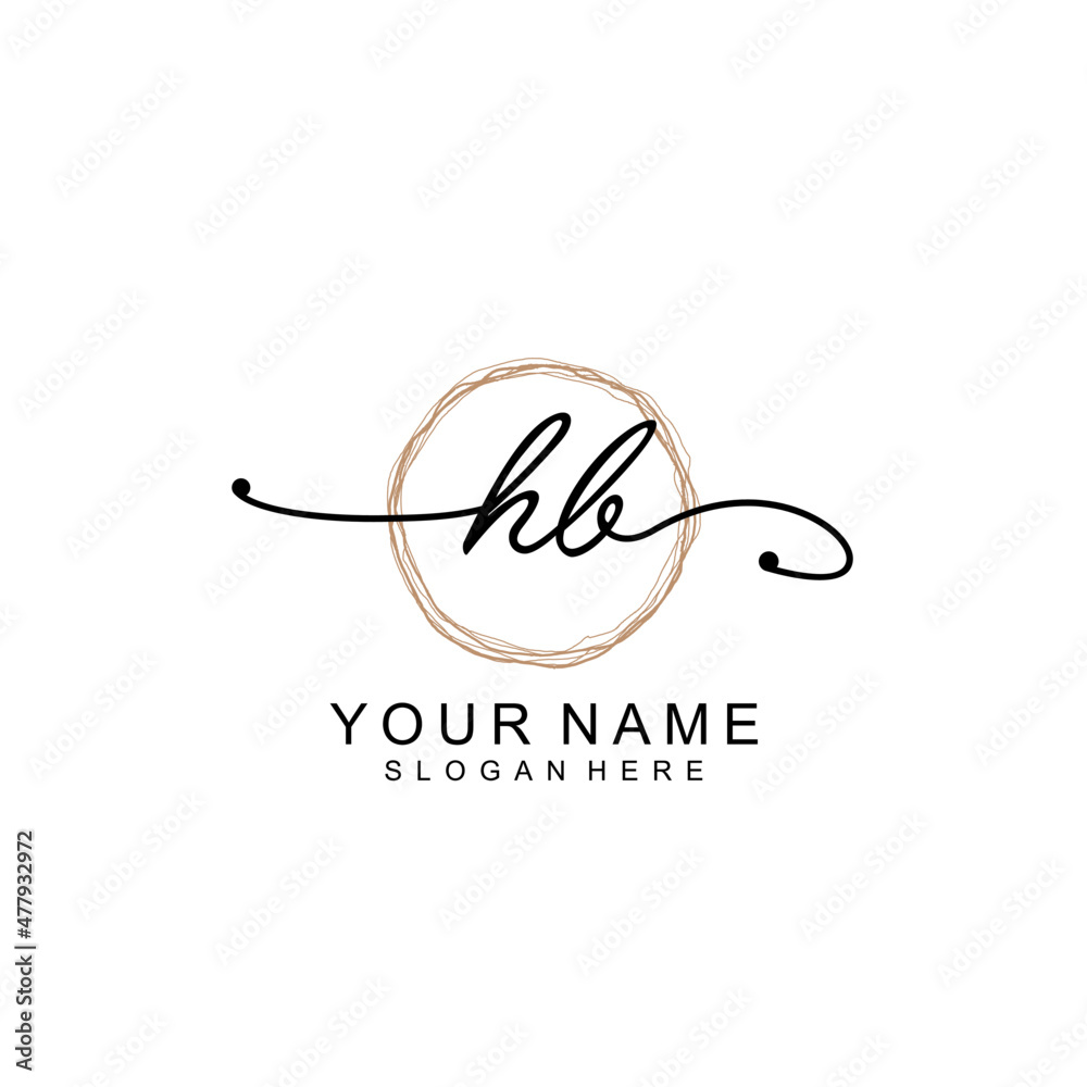 HB initial Signature logo template vector HB initial Signature logo template vector