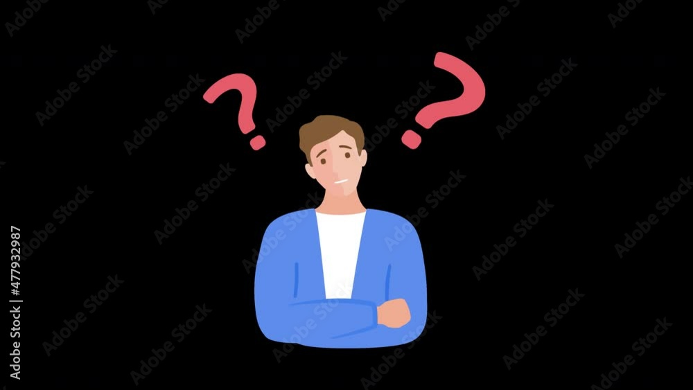 Man with question marks 01