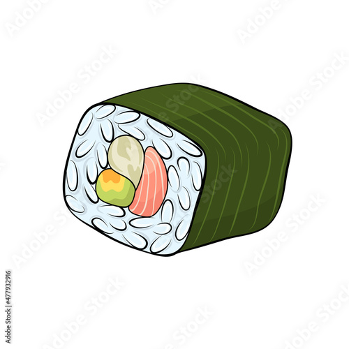 sushi futomaki for for Japanese cuisine card design