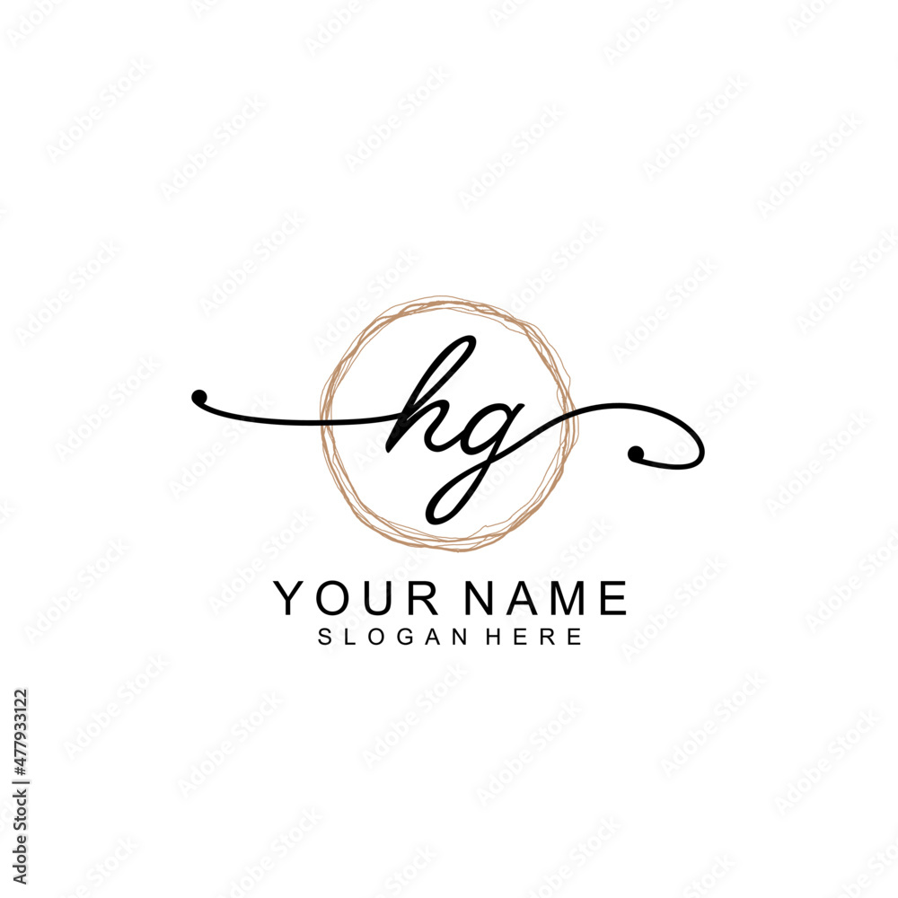 HG initial Signature logo template vector HG initial Signature logo template vector