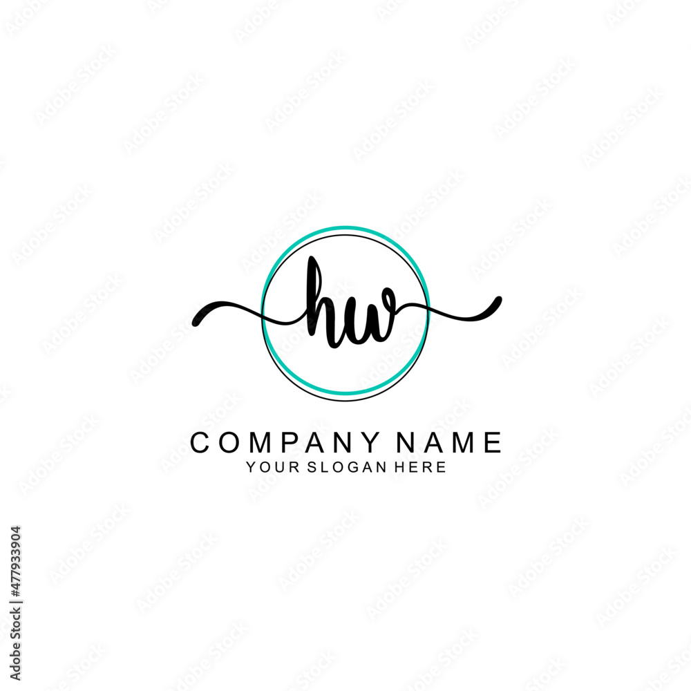 HW initial Signature logo template vector HW initial Signature logo template vector