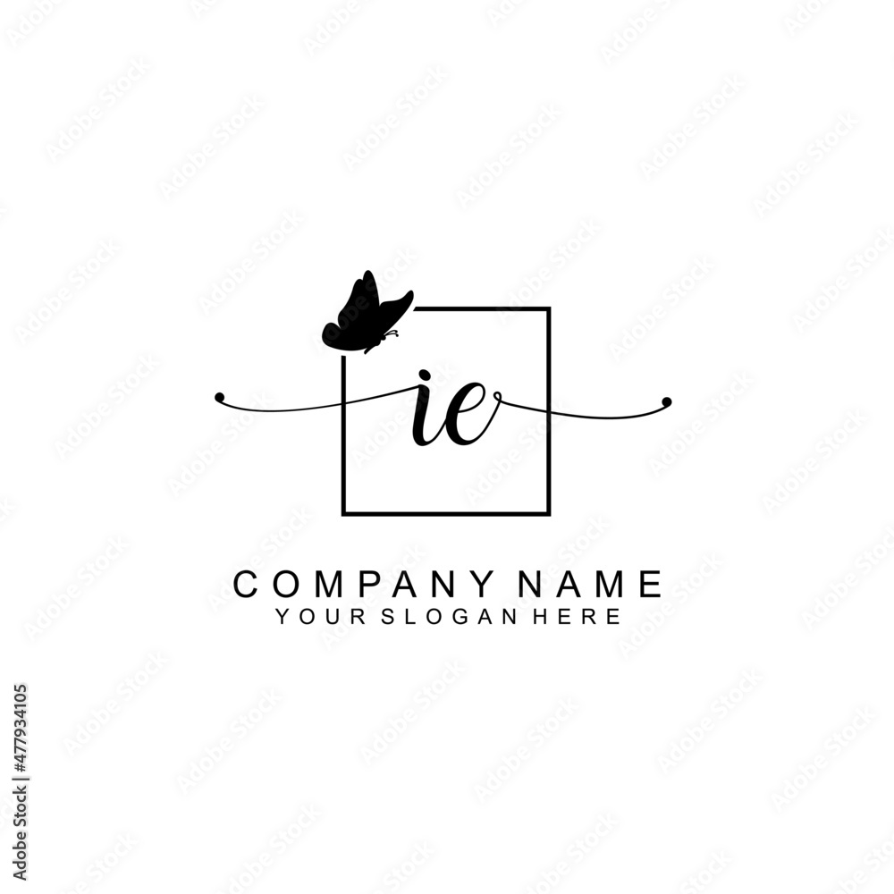IE initial Luxury logo design collection