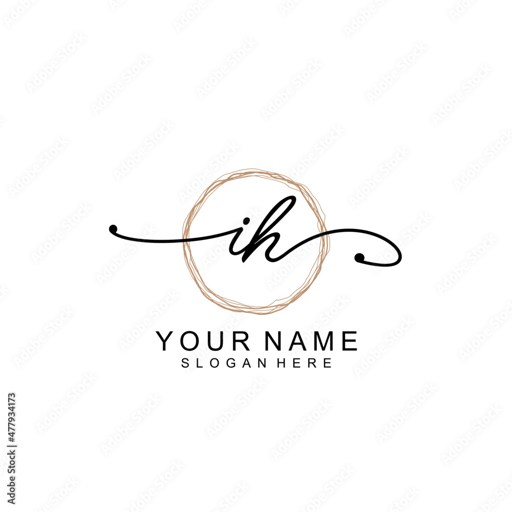 IH initial Signature logo template vector IH initial Signature logo template vector