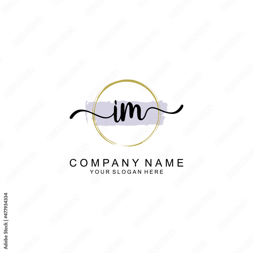 IM Initial handwriting logo with circle hand drawn template vector IM Initial handwriting logo with circle hand drawn template vector