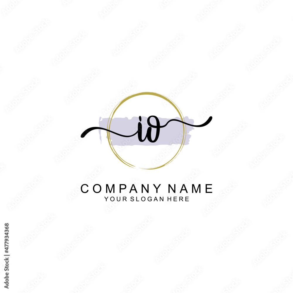IO Initial handwriting logo with circle hand drawn template vector IO Initial handwriting logo with circle hand drawn template vector