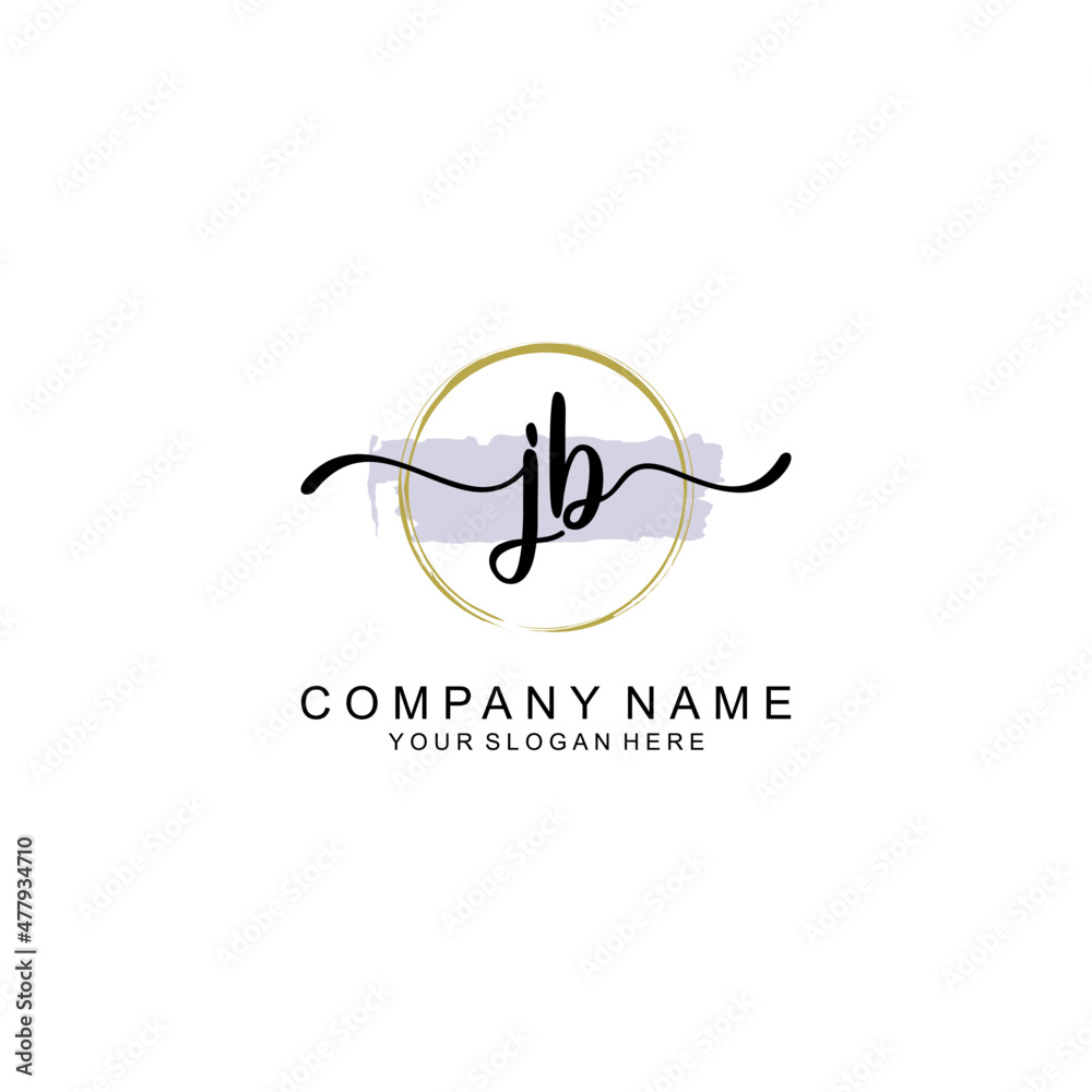 JB Initial handwriting logo with circle hand drawn template vector JB Initial handwriting logo with circle hand drawn template vector