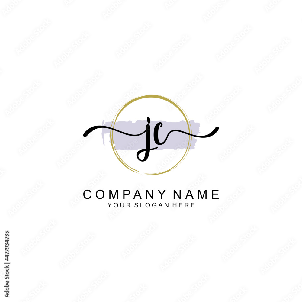 JC Initial handwriting logo with circle hand drawn template vector JC Initial handwriting logo with circle hand drawn template vector