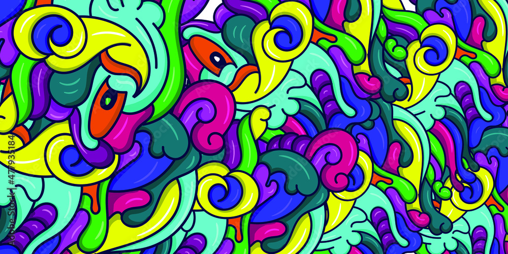 psychedelic art background. colorful ethnic abstract background illustration