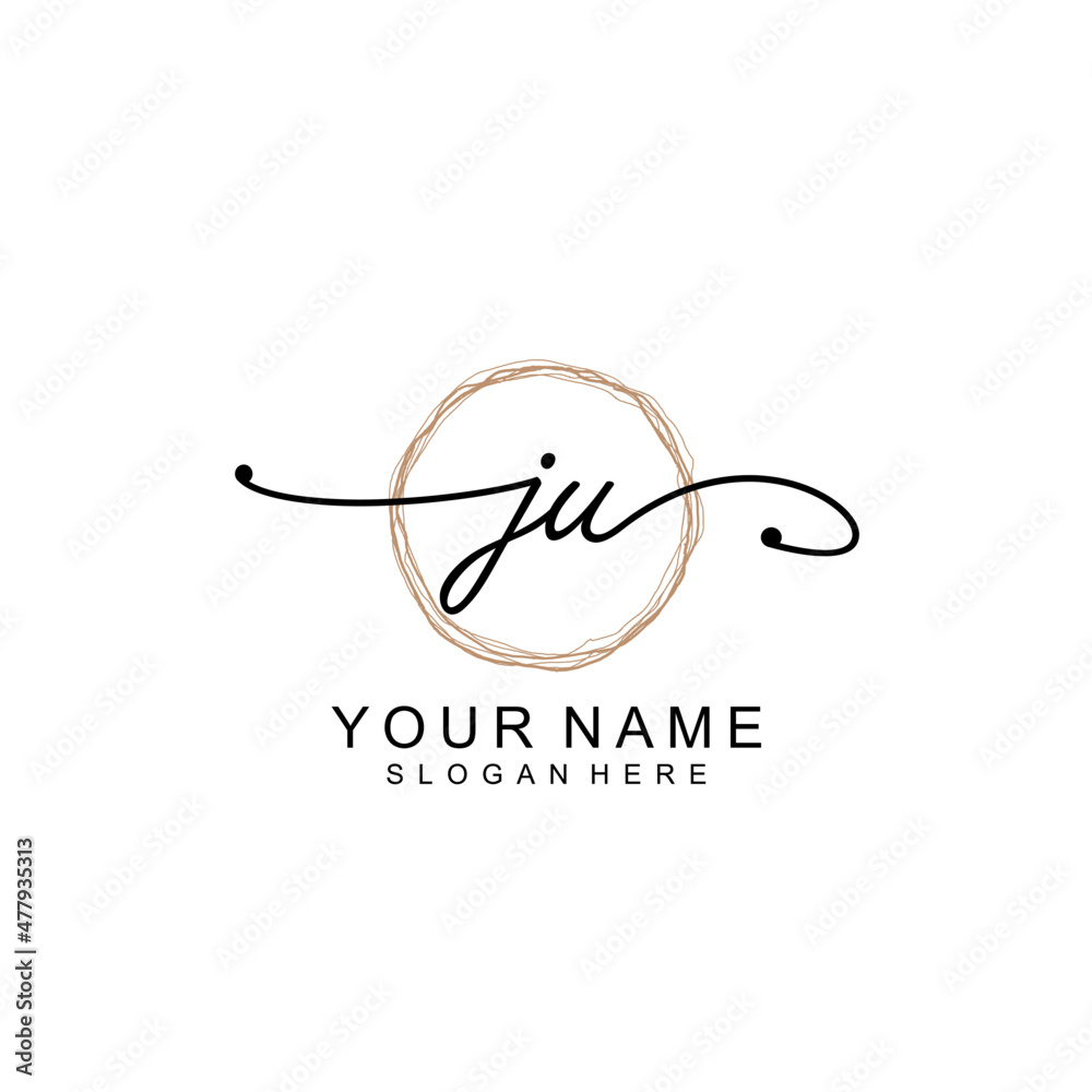 JU initial Signature logo template vector JU initial Signature logo template vector