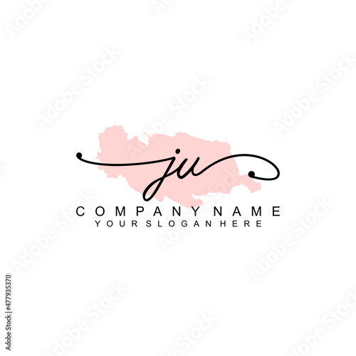 JV initial Signature logo template vector