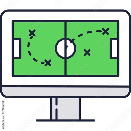 Vector strategy plan icon sport soccer game field