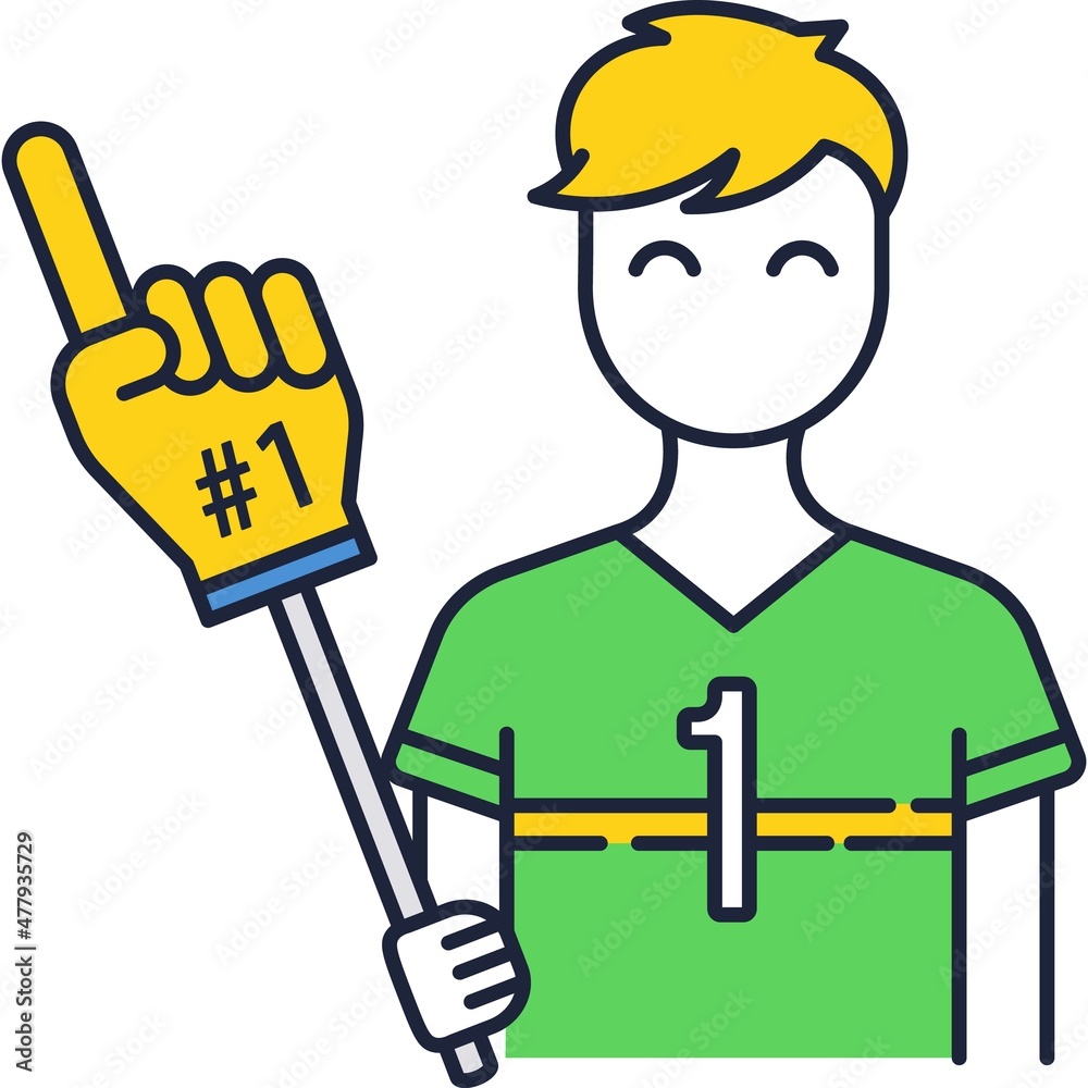 Soccer football sport team fan vector icon Soccer football sport team fan vector icon