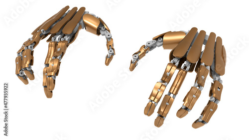 3D rendering - detailed robotic hands