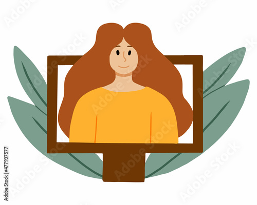 Vector illustration online psychological help and support service. Online therapy concept. Psychological counseling concept. Girl psychologist in the phone.