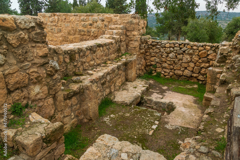 Ancient ruins, in Khirbet Hanoot