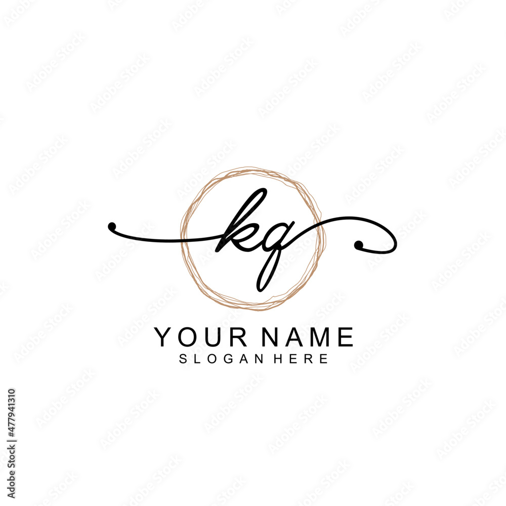 KQ initial Signature logo template vector KQ initial Signature logo template vector