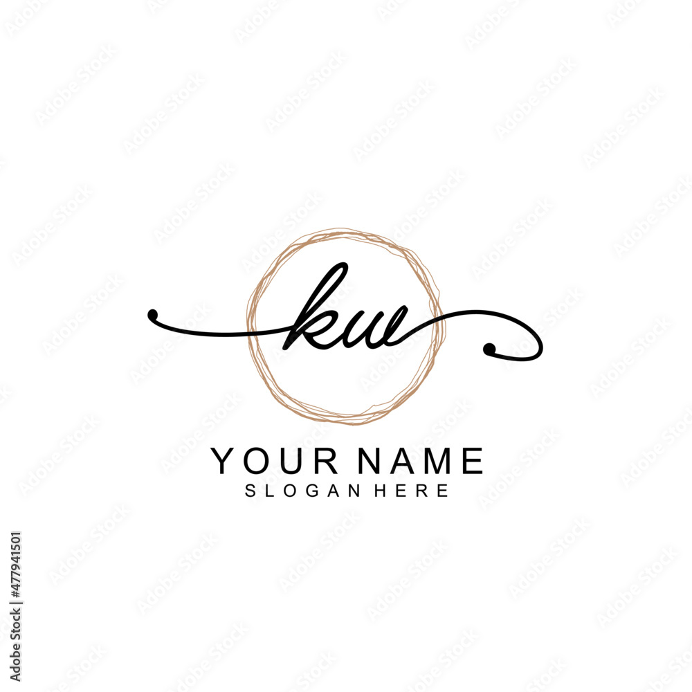 KW initial Signature logo template vector KW initial Signature logo template vector
