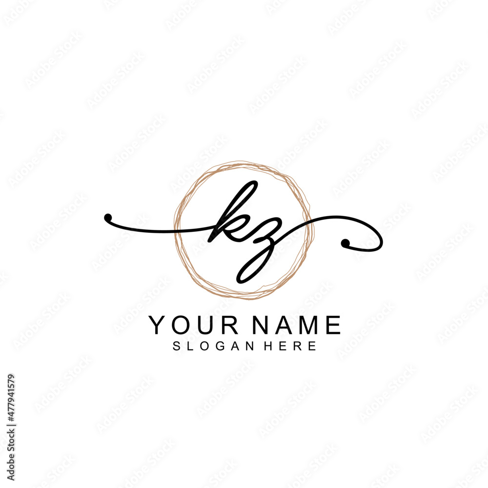 KZ initial Signature logo template vector KZ initial Signature logo template vector