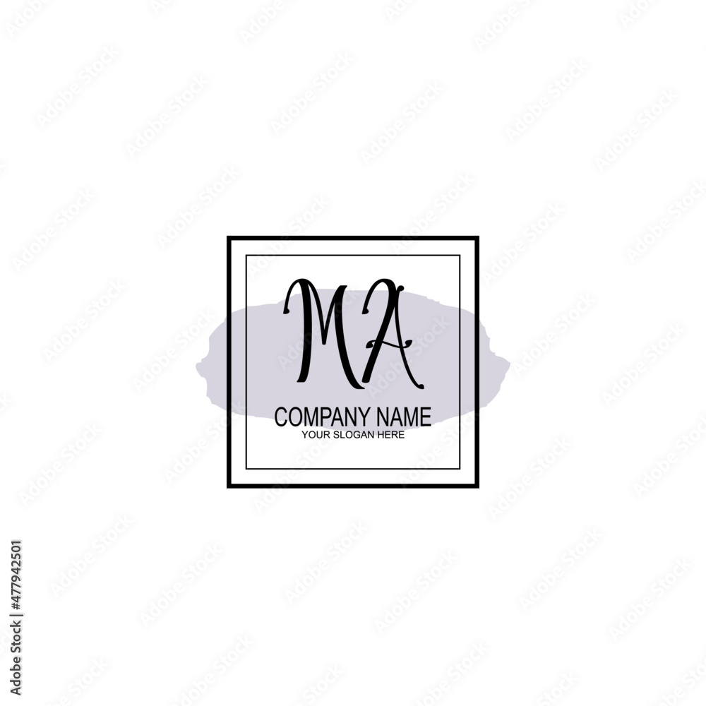 Letter MA minimalist wedding monogram vector Letter MA minimalist wedding monogram vector