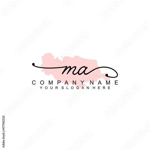 MA initial Signature logo template vector