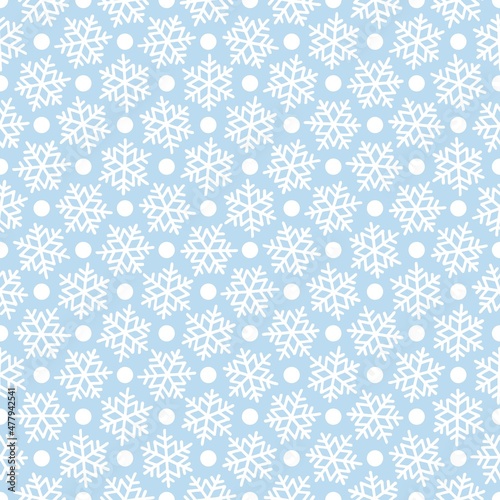 White snowflakes on blue for Christmas gift box papper pattern