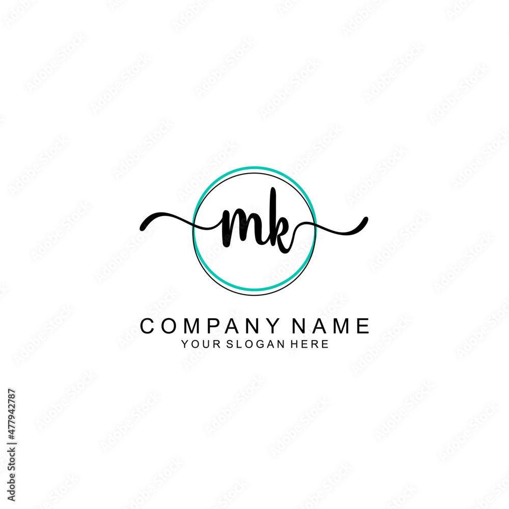 Letter MK minimalist wedding monogram vector Letter MK minimalist wedding monogram vector