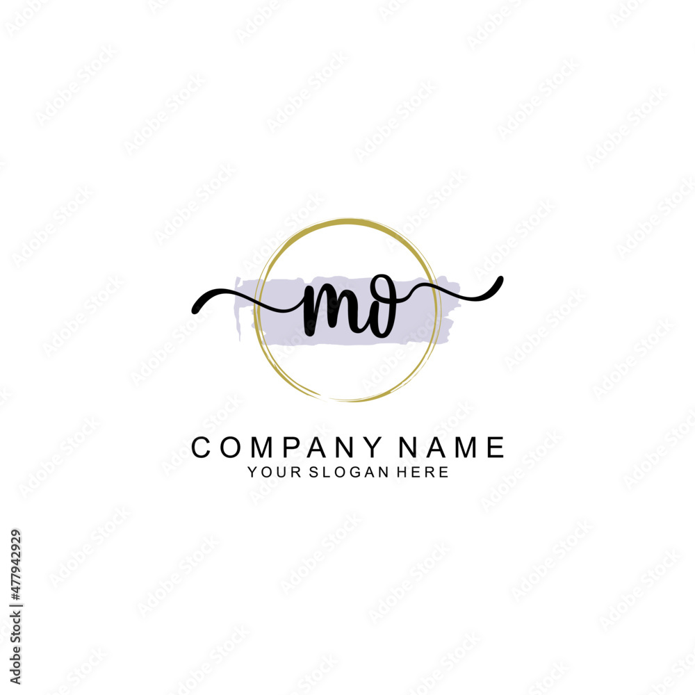 Letter MO minimalist wedding monogram vector Letter MO minimalist wedding monogram vector