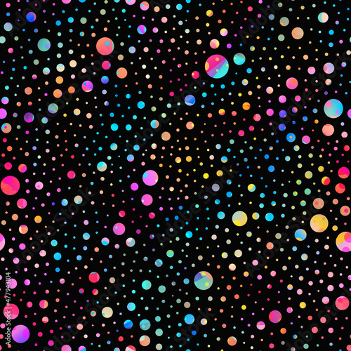 Colored space dots seamless pattern.