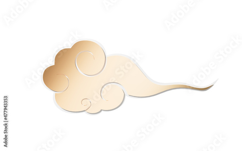 Chinese clouds with white background, 3d rendering. photo