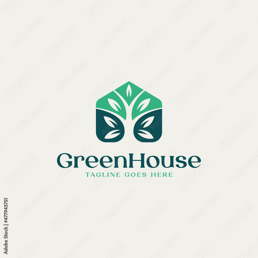Greenhouse Plant Leaf Vector Logo Template Greenhouse Plant Leaf Vector Logo Template