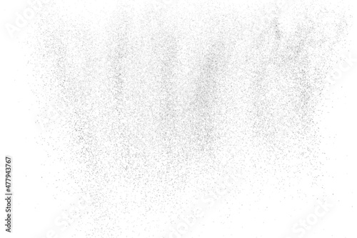 Distressed black texture. Dark grainy texture on white background. Dust overlay textured. Grain noise particles. Rusted white effect. Grunge design elements. Vector illustration, EPS 10.