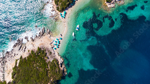 Beautiful sandy Ksamil beach in Albania. photo