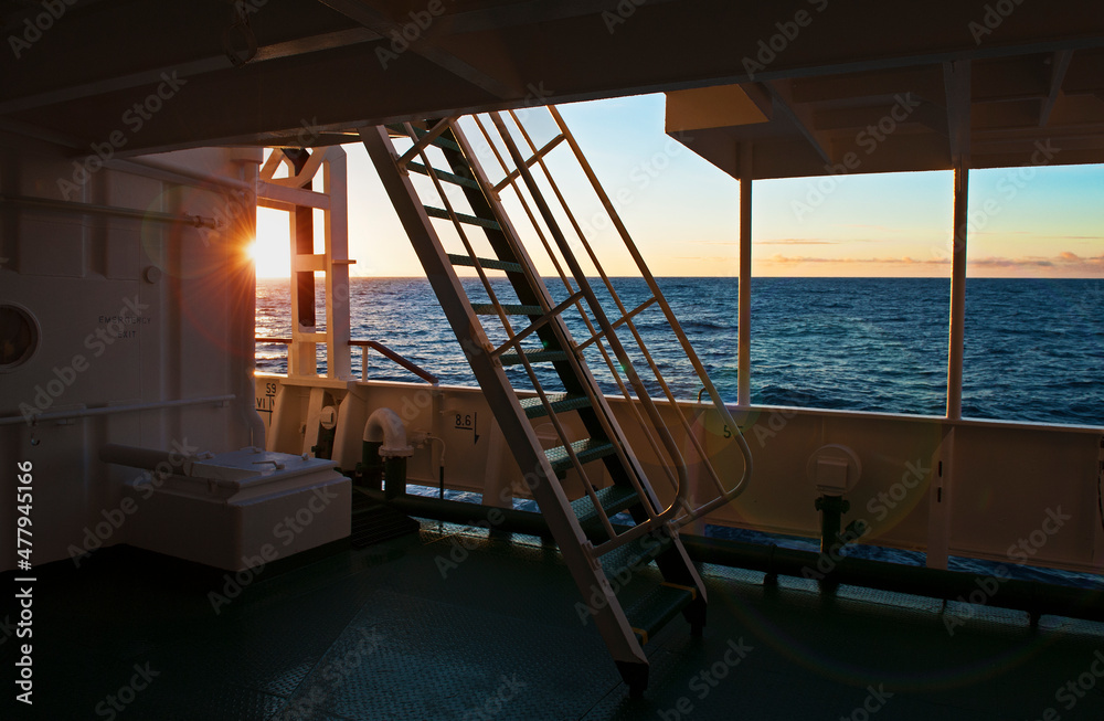 sunset from the ship