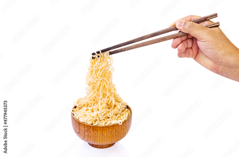 Boiled noodles in a cup, with cannabis leaves.Cannabis-containing foods.