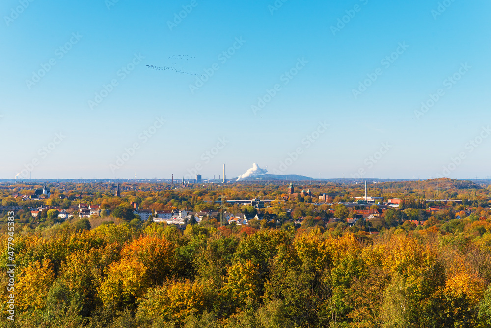 Panorama des Ruhrgebiets im Hernst