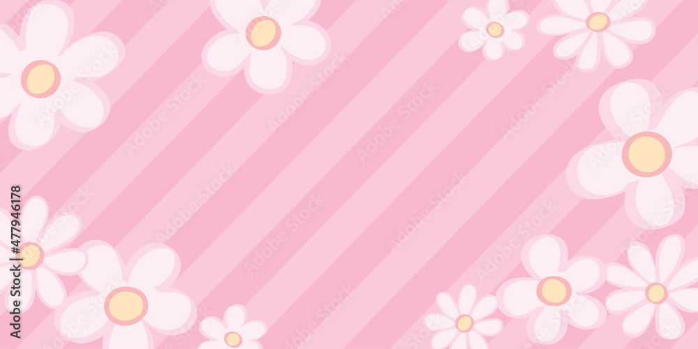 ピンクの花柄の背景イラスト ピンクの花柄の背景イラスト