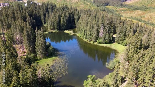 Aerial view of Vrbicke pleso in Demanovska dolina in Slovakia