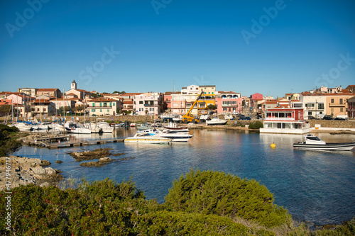 Small harbor in Stintino Town world famous for its beach La Pelosa