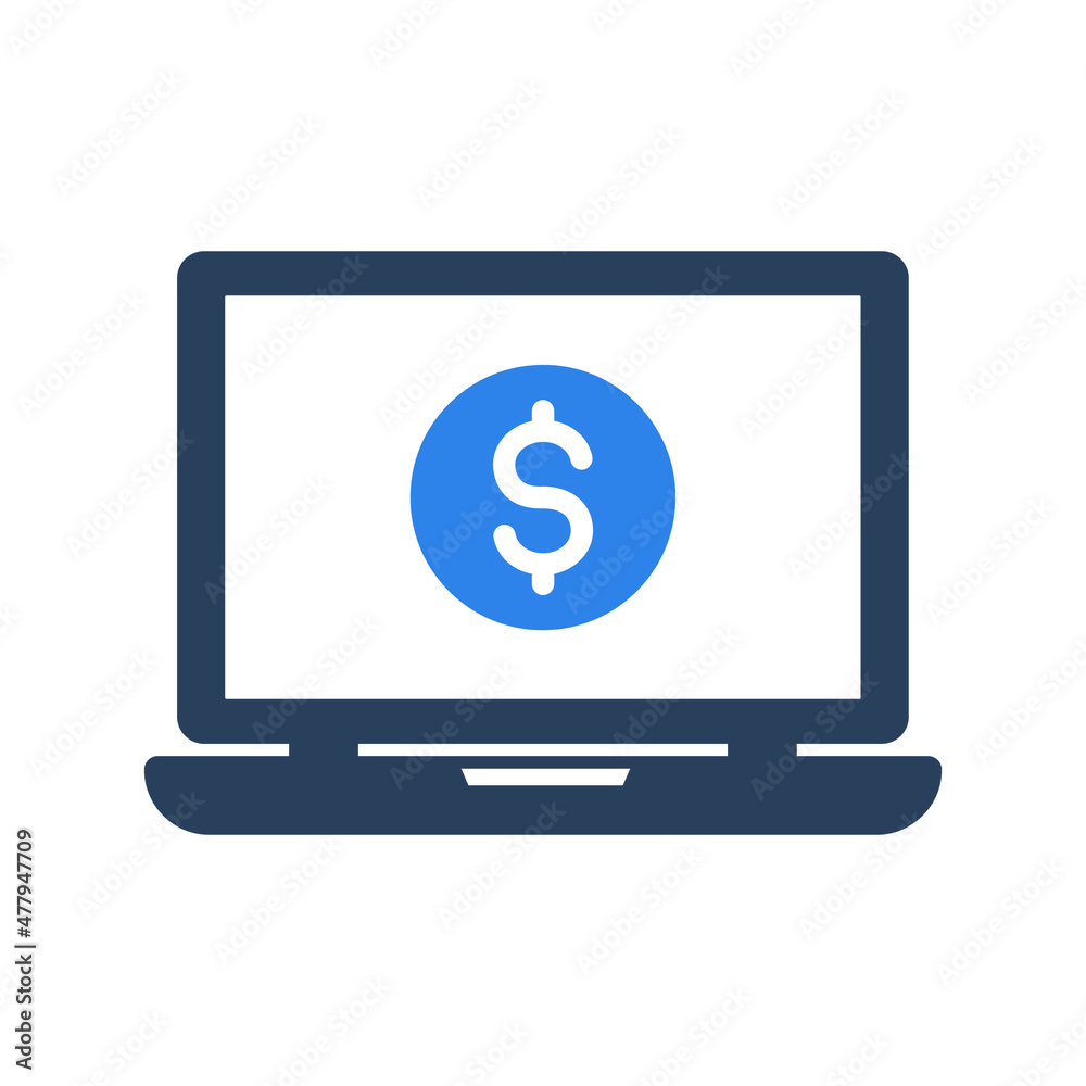 Laptop Dollar Vector icon which is suitable for commercial work and easily modify or edit it
Laptop Dollar Vector icon which is suitable for commercial work and easily modify or edit it