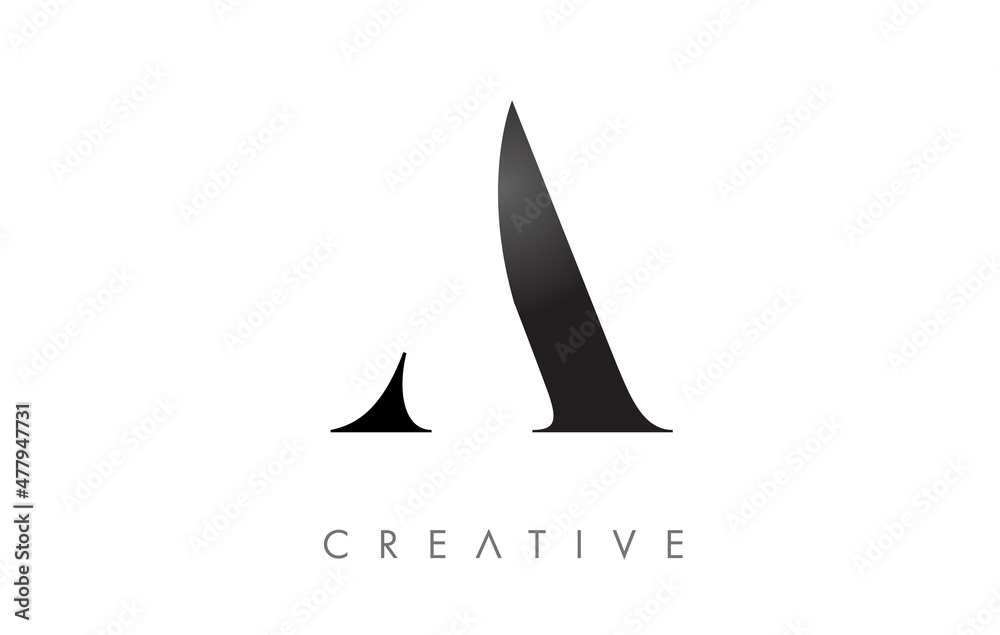 Fototapeta premium A Serif Letter Logo with Minimalist Design in Black and White Vector