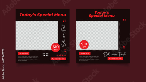 Delivery services social media post template