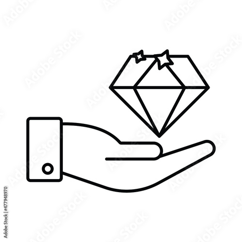 Diamond hand Vector icon which is suitable for commercial work and easily modify or edit it  