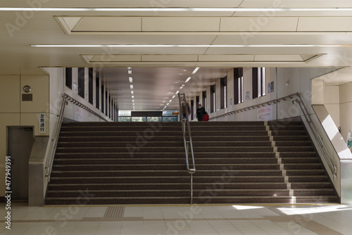 連絡階段と連絡通路 港区、浜松町駅周辺の風景